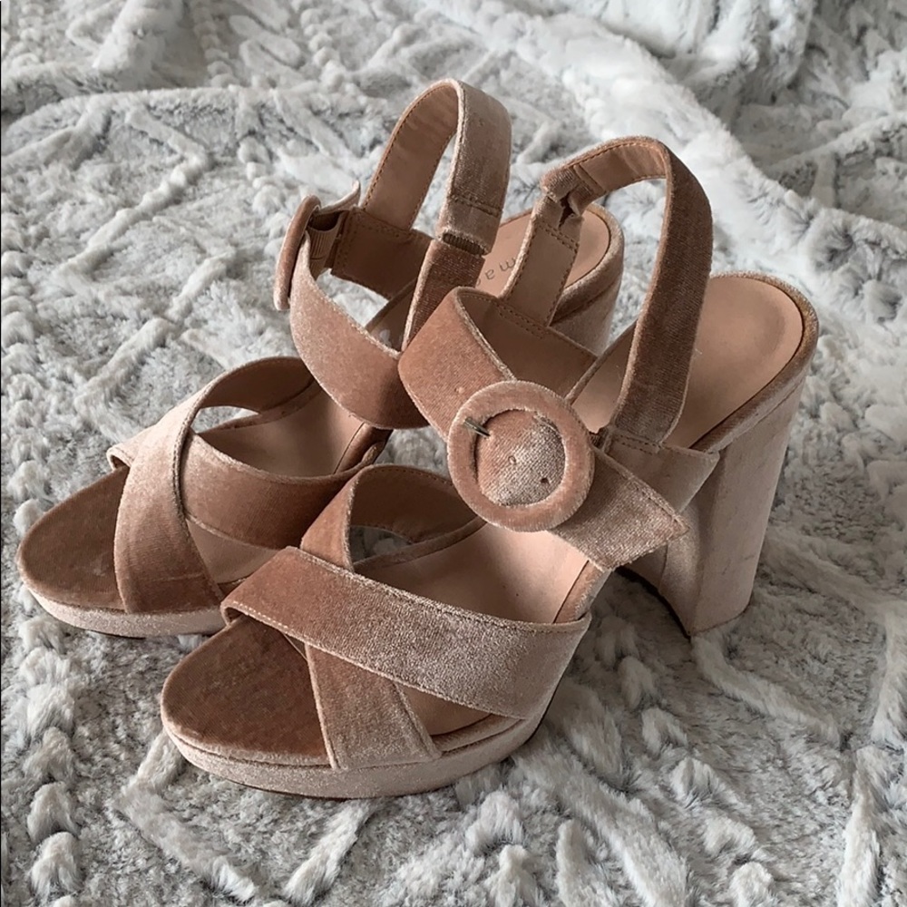 Madden Girl Powder Pink Velvet Heels